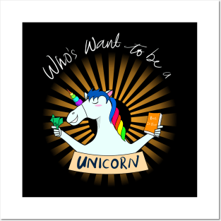 Fun unicorn mascot who want to be a unicorn Posters and Art